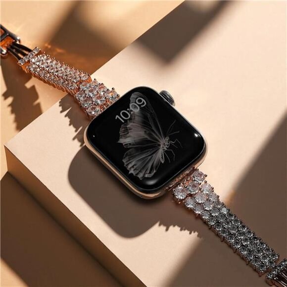 NEW Diamond/Rose Gold Apple Watch Band main image 4
